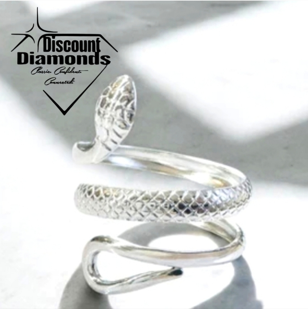 Hand Crafted Snake Ring on 925 Sterling Silver - One Size Fits All